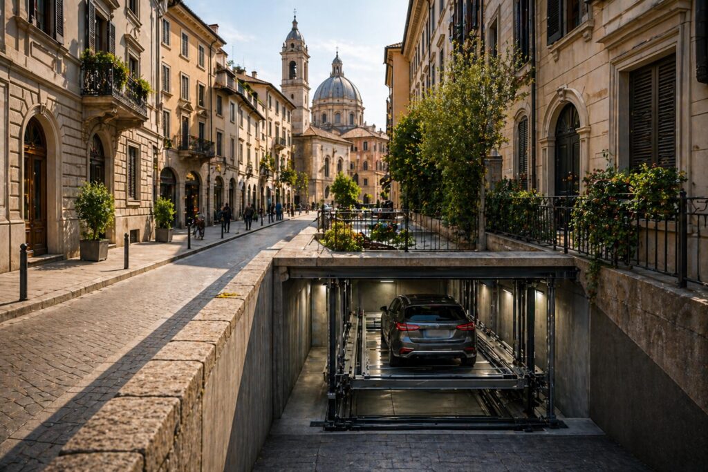 Automated Parking in the Historic Center and Complex Urban Lot